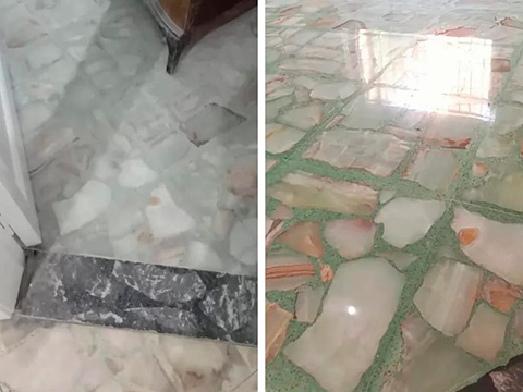 Piso de mosaico pulido y vitrificado