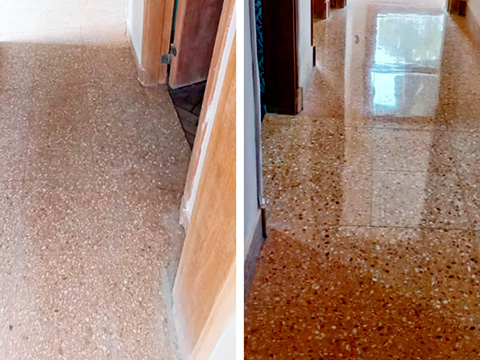 Piso de mosaico pulido y vitrificado